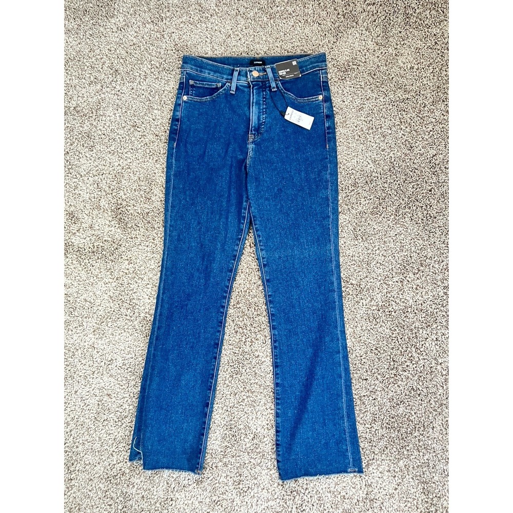 Express Women's Jeans Size 6R High Rise Cropped Flare Denim NWT - Picture 1 of 6